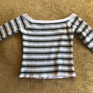 Long sleeve off the shoulder sweater
